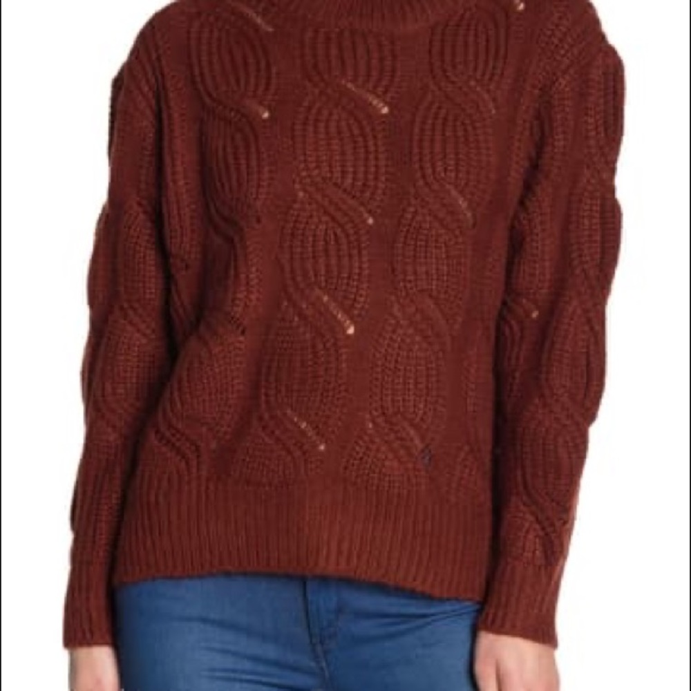 RD Style Braided Turtleneck Sweater size L